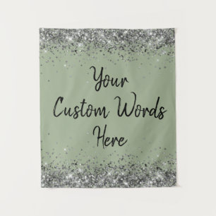 Tenture Silver Sage Green Anniversaire de fête Photo Booth