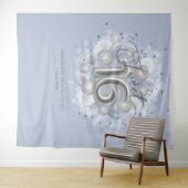 Tenture Silver Sweet 16 Ballons Anniversaires Dusty Blue f (En situation (horizontale))