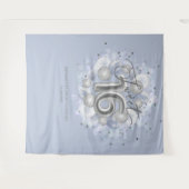 Tenture Silver Sweet 16 Ballons Anniversaires Dusty Blue f (Devant (Horizontal))