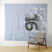 Tenture Silver Sweet 16 Ballons Anniversaires Dusty Blue f (En situation (horizontale))