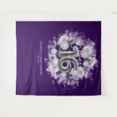 Tenture Silver Sweet 16 Ballons Anniversaires violet fond (Devant (Horizontal))