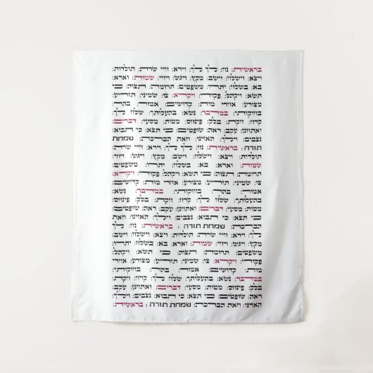 Tenture Simchat Torah - Hebrew Parshiot Cycle juif (Devant)