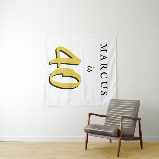 Tenture Simple 40e anniversaire de fête Contexte (En situation (horizontale))