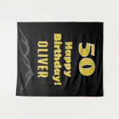 Tenture Simple 50ème anniversaire heureux en arrière-plan (Devant (Horizontal))