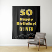 Tenture Simple 50ème anniversaire heureux en arrière-plan (En situation)