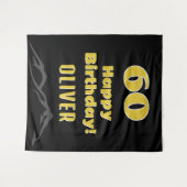 Tenture Simple 60e anniversaire heureux Montagne arrière-p (Devant (Horizontal))