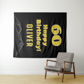 Tenture Simple 60e anniversaire heureux Montagne arrière-p (En situation (horizontale))