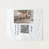 Tenture Simple animal name details QR code add text photo (Devant (Horizontal))