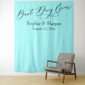 Tenture Simple Best Day Ever Fond de Photo Aqua (En situation)