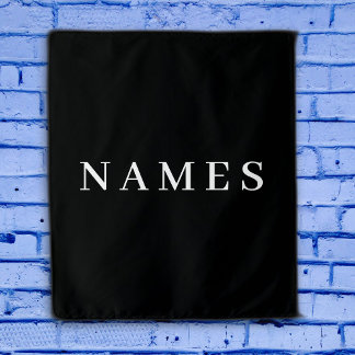 Tenture Simple Black Custom Ajouter Votre Nom Élégant