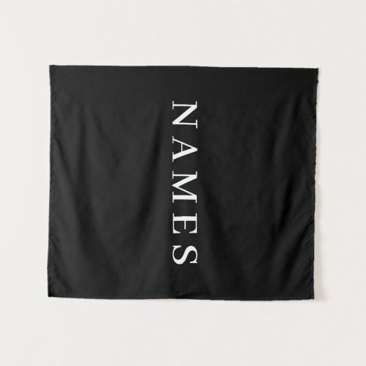 Tenture Simple Black Custom Ajouter Votre Nom Élégant (Devant (Horizontal))