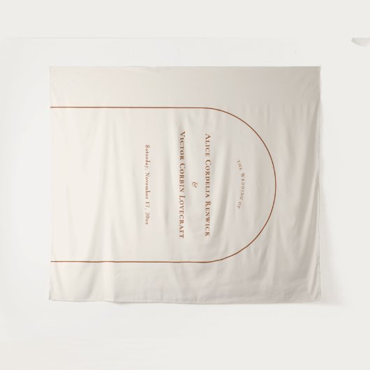 Tenture Simple Boho Arch Ivory Mariage fond photo (Devant (Horizontal))