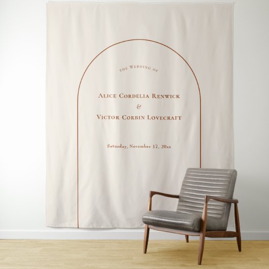 Tenture Simple Boho Arch Ivory Mariage fond photo (En situation)