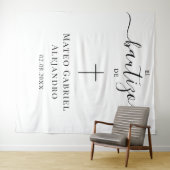 Tenture Simple Calligraphie  Baptême | Baptême espagnol (En situation (horizontale))