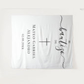 Tenture Simple Calligraphie  Baptême | Baptême espagnol (Devant (Horizontal))