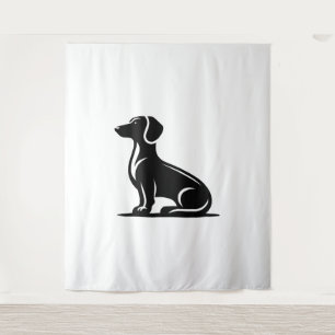Tenture Simple Chien Motif Chasse Chien Silhouette