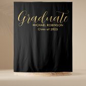 Tenture Simple Elegant Gold Black Graduation Party