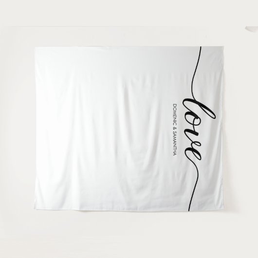 Tenture Simple élégant Mariage de script d'amour (Devant (Horizontal))
