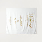 Tenture Simple Élégant Mariage de script de bienvenue (Devant (Horizontal))