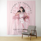 Tenture Simple Fille Blush rose Anniversaire Photo (En situation)