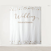 Tenture Simple Gold confetti mariage script Noms personnal (Devant)