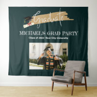 Simple Green Graduation Photo Booth Arrière-plan