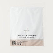 Tenture Simple Logo QR Vendor Event Display Table Runner (Devant)