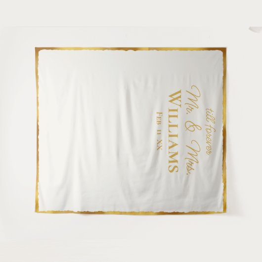 Tenture Simple Luxe Gold Edge M. Mme Mariage Wall fond (Devant (Horizontal))