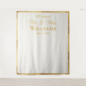 Tenture Simple Luxe Gold Edge M. Mme Mariage Wall fond (Devant)