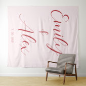 Tenture Simple mariage rose et rouge (En situation (horizontale))