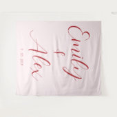Tenture Simple mariage rose poudré et rouge (Devant (Horizontal))