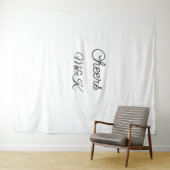 Tenture Simple minimal ajouter nom acclamations couple nom (En situation (horizontale))