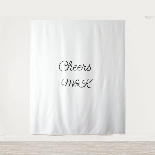 Tenture Simple minimal ajouter nom acclamations couple nom (Devant)