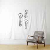 Tenture SIMPLE MINIMAL.CUTIE AJOUTEZ NOM BÉBÉ Baby shower  (En situation (horizontale))