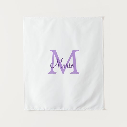 Tenture simple minimum ajouter nom monogramme rose    redj (Devant)