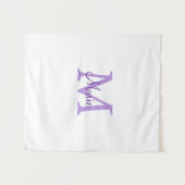Tenture simple minimum ajouter nom monogramme rose    redj (Devant (Horizontal))