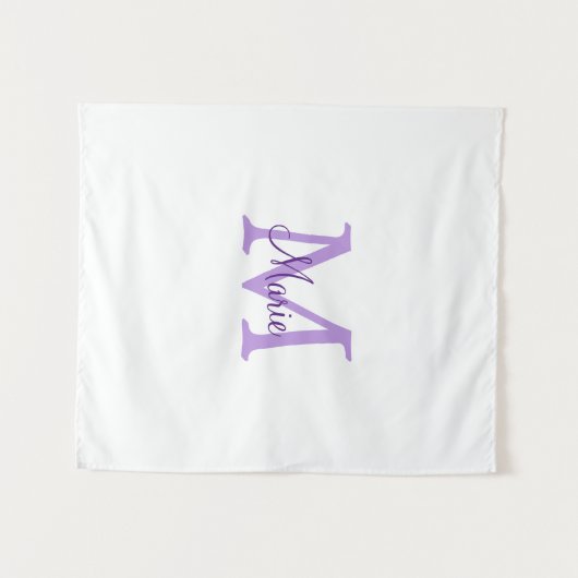 Tenture simple minimum ajouter nom monogramme rose    redj (Devant (Horizontal))