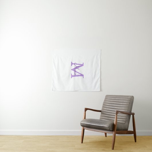 Tenture simple minimum ajouter nom monogramme rose    redj (En situation (horizontale))