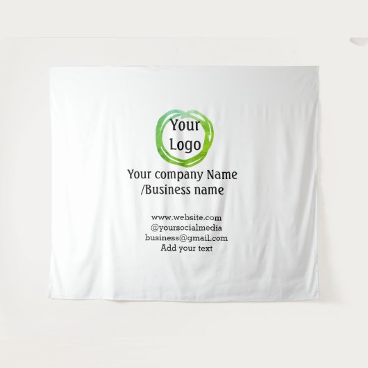 Tenture simple minimum ajouter votre logo or site web soci (Devant (Horizontal))