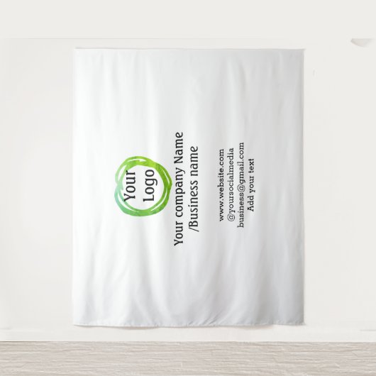 Tenture simple minimum ajouter votre logo or site web soci (Devant)