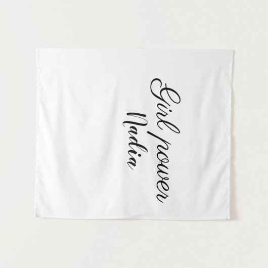 Tenture simple minimum fille puissance ajouter nom texte i (Devant (Horizontal))