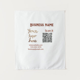 Tenture Simple minimum q r code ajouter logo code d'analys