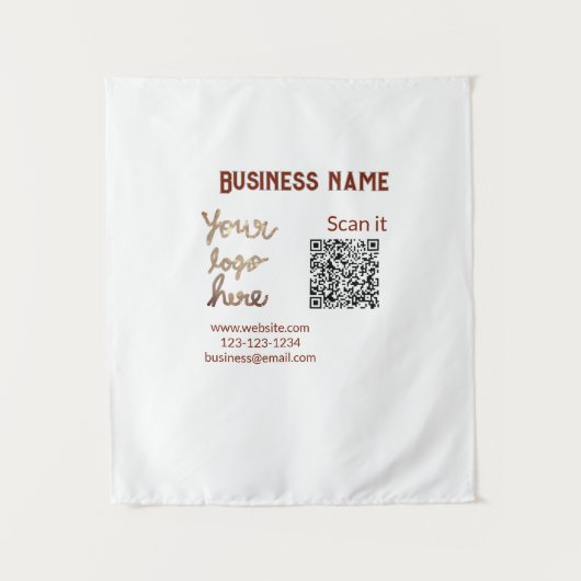 Tenture Simple minimum q r code ajouter logo code d'analys (Devant)