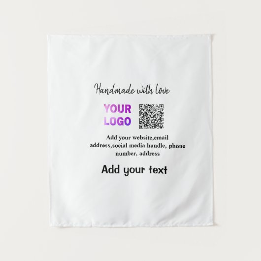 Tenture Simple minimum q r code ajouter logo code d'analys (Devant)