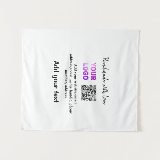 Tenture Simple minimum q r code ajouter logo code d'analys (Devant (Horizontal))