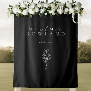 Tenture Simple moderne Noir nouveau nom Mariage