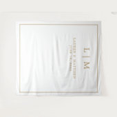 Tenture Simple Monogramme Antique Or Élégant Mariage (Devant (Horizontal))
