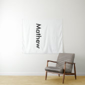 Tenture simple monogramme initiale lettre ajoutez votre no (En situation (horizontale))