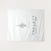 Tenture Simple Noir & Blanc Nouveau Nom Mariage (Devant (Horizontal))