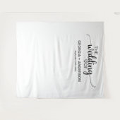 Tenture Simple Noir Calligraphie Mariage fond photo (Devant (Horizontal))